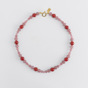 ZOE ROSE BLUSH QUARTZ & CARNELIAN NECKLACE