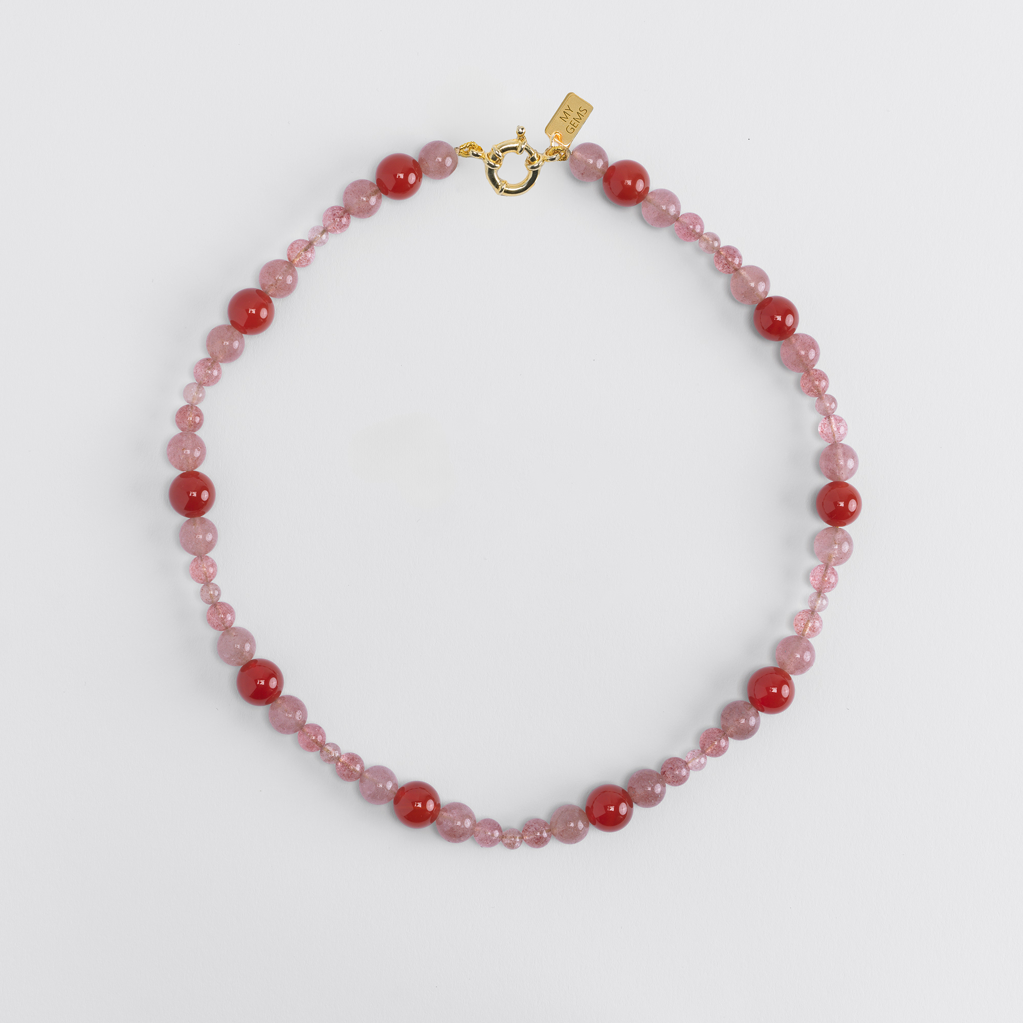 ZOE ROSE BLUSH QUARTZ & CARNELIAN NECKLACE