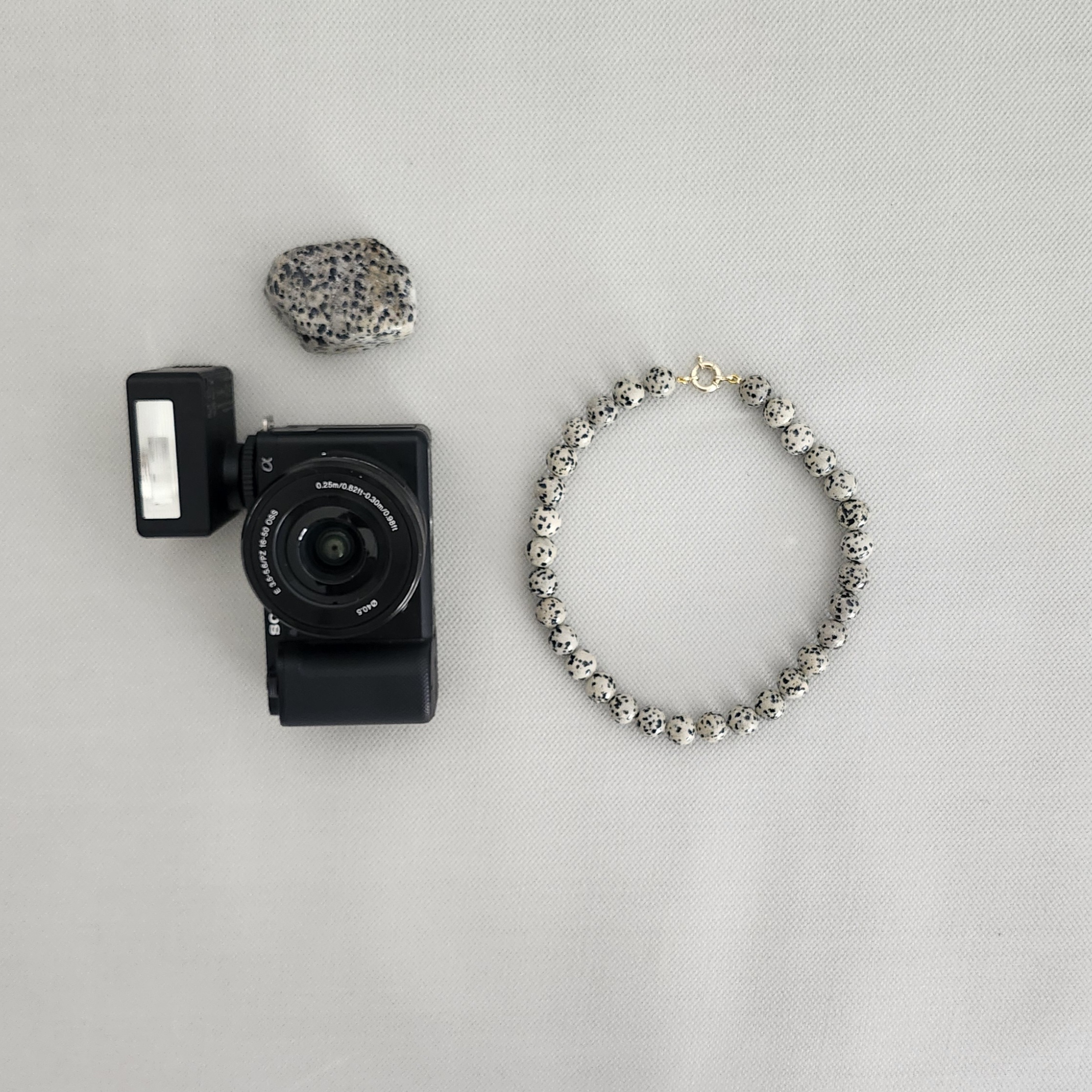 Alona Necklace dalmatian jasper gemstone necklace with gold-plated clasp by My Gems.