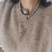 Alona Necklace dalmatian jasper gemstone necklace with gold-plated clasp by My Gems.