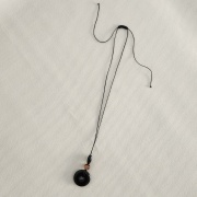 Millo Necklace onyx donut pendant with black adjustable cord up to 80cm by My Gems