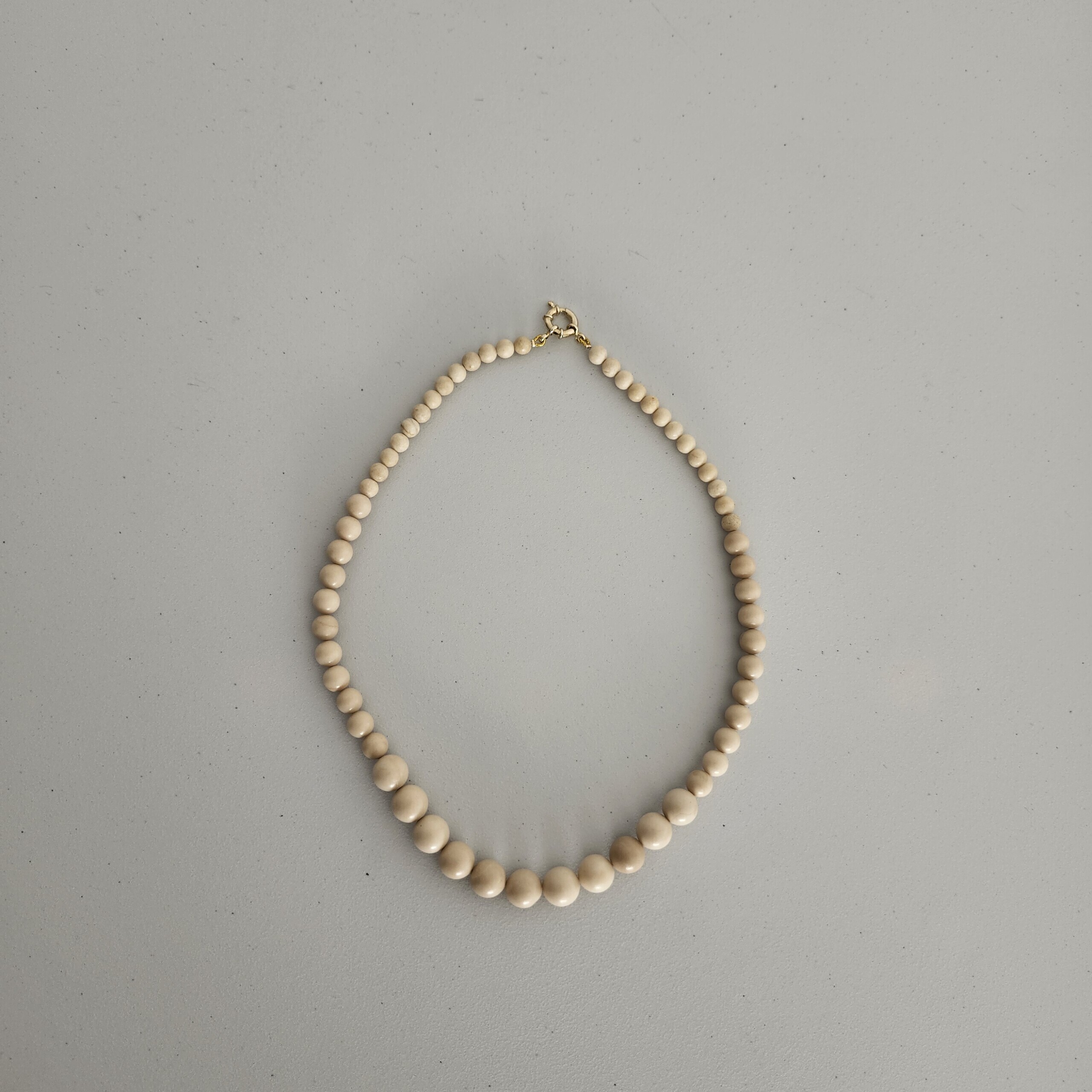 Avigail Necklace fossil gemstones in soft neutral tones with gold-plated marine clasp by My Gems