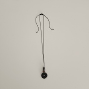 Millo Necklace onyx donut pendant with black adjustable cord up to 80cm by My Gems