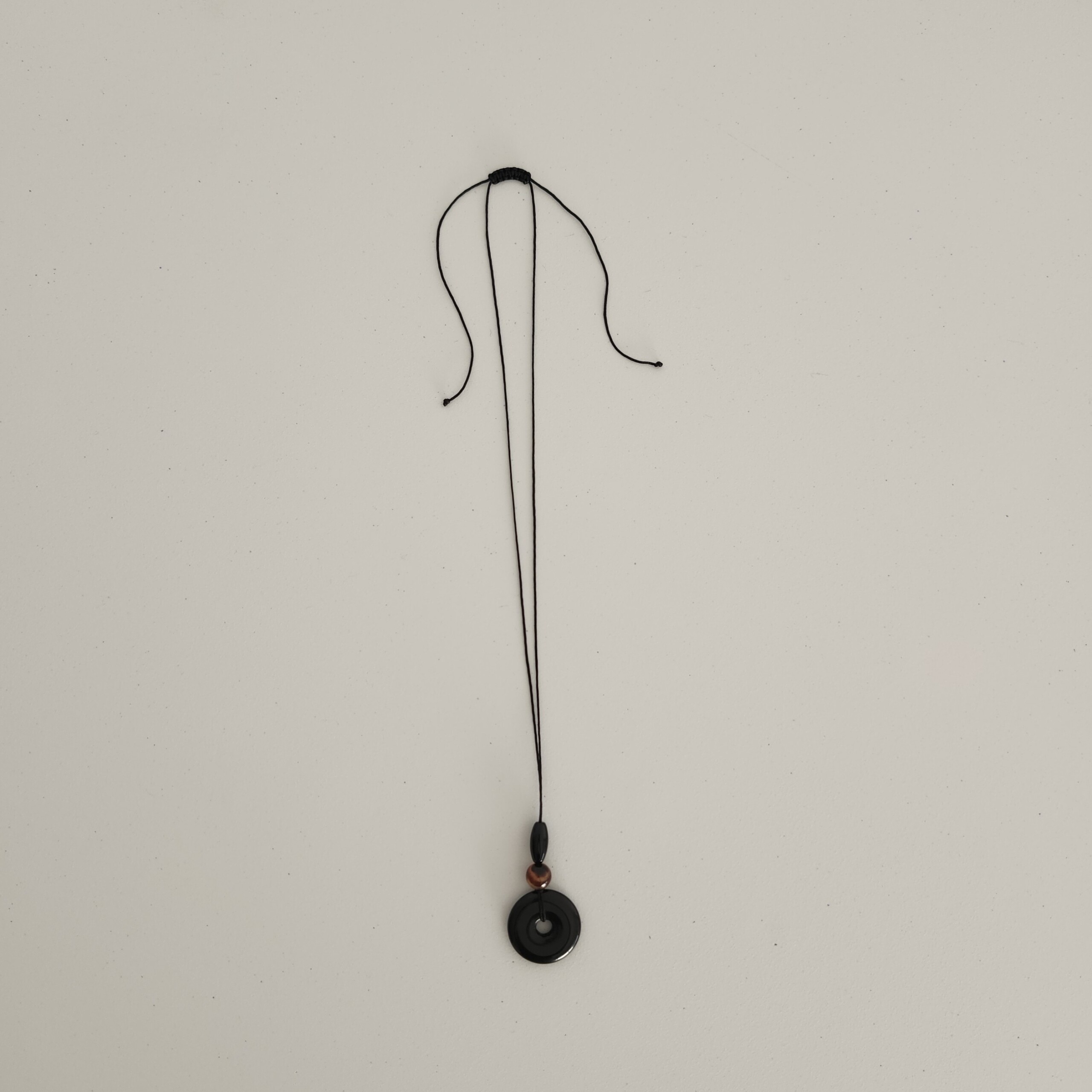 Millo Necklace onyx donut pendant with black adjustable cord up to 80cm by My Gems
