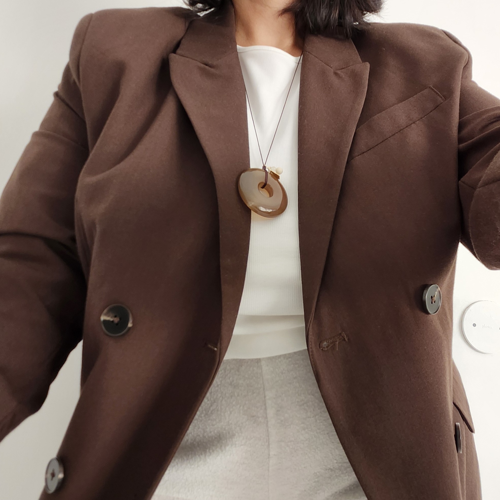 Yasmin Necklace agate donut pendant with black adjustable cord up to 80cm by My Gems