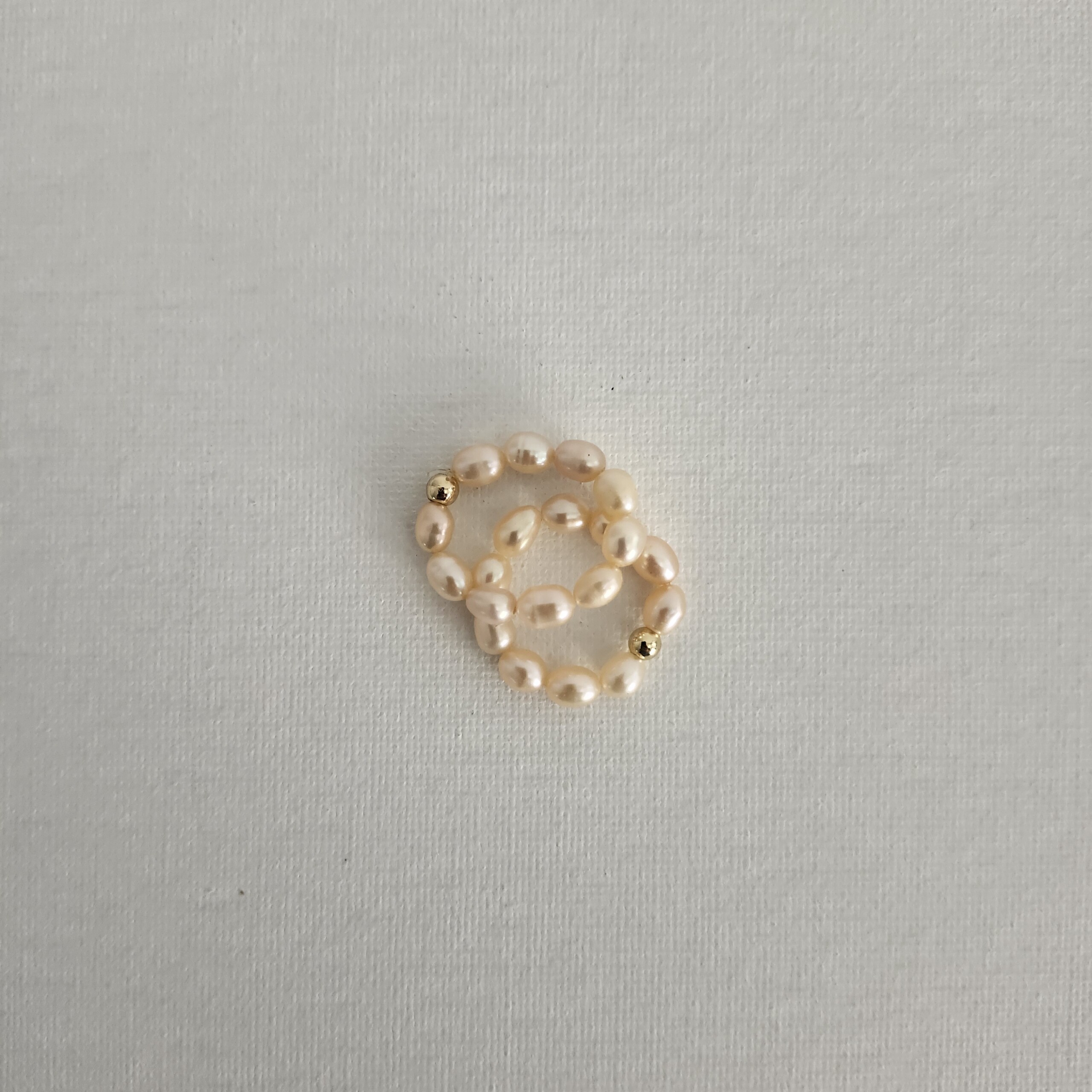 Sarah Ring peach freshwater pearls handmade ring in 3 sizes by My Gems