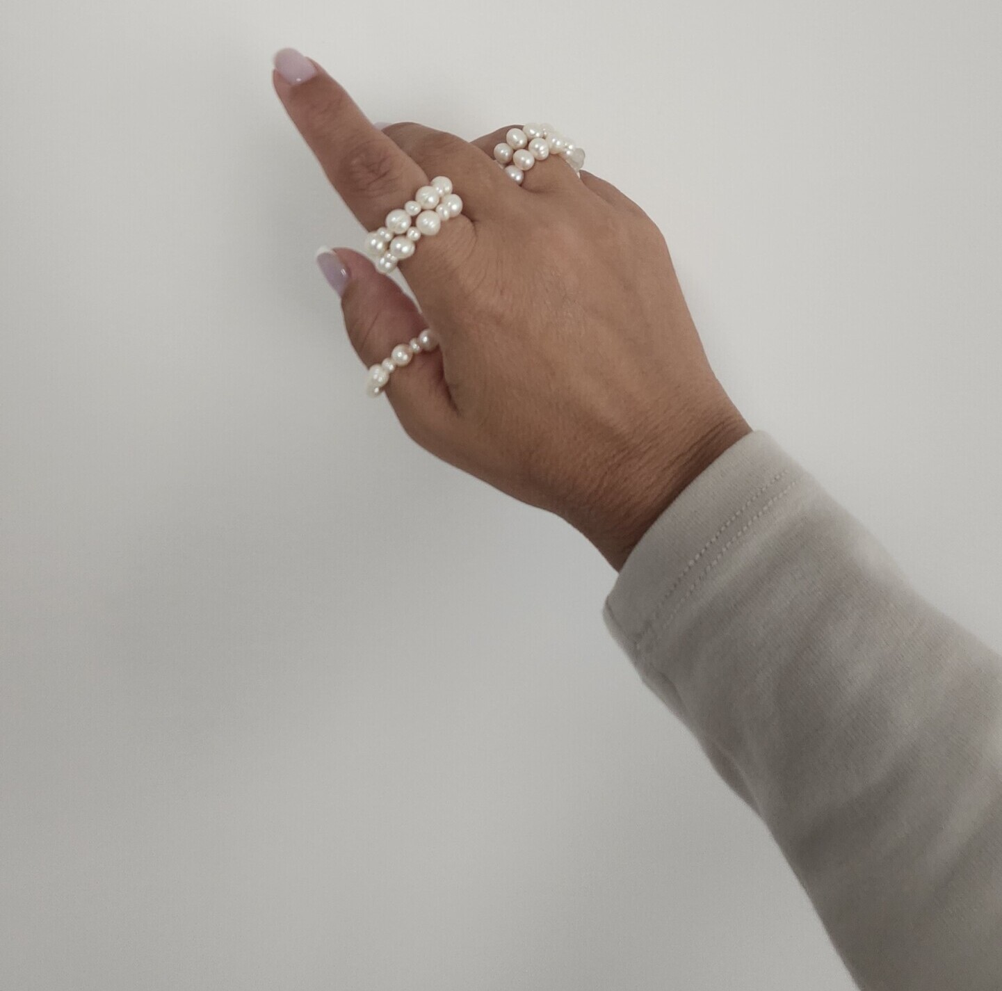 Moran Ring freshwater pearls handmade pearl ring in 3 sizes by My Gems